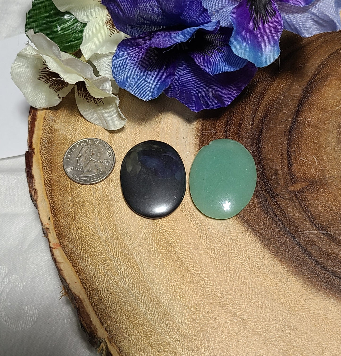 Extra Large Carved Gemstone Palms / Pre-drilled