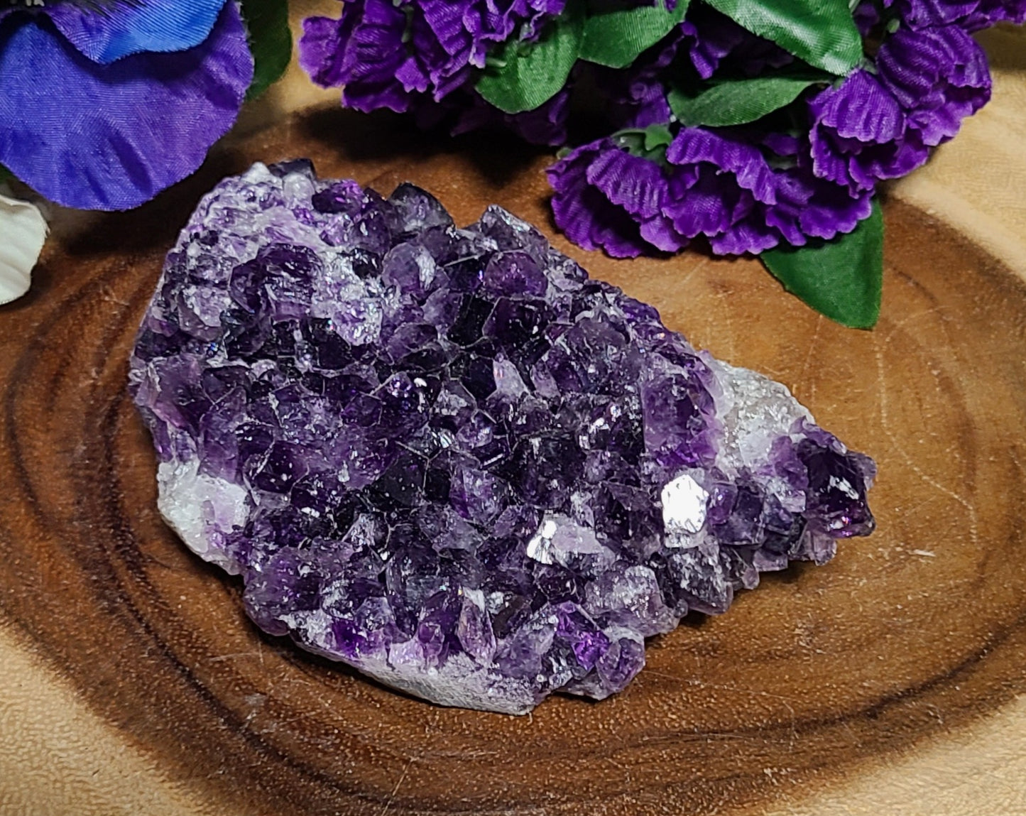 Exceptional Dark Purple Brazilian Amethyst Cluster