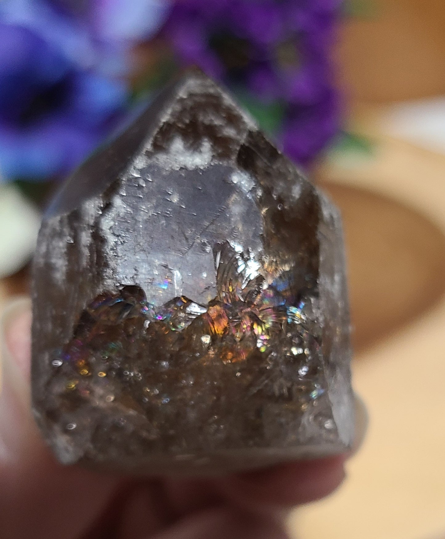 Rainbow Smoky Quartz Points