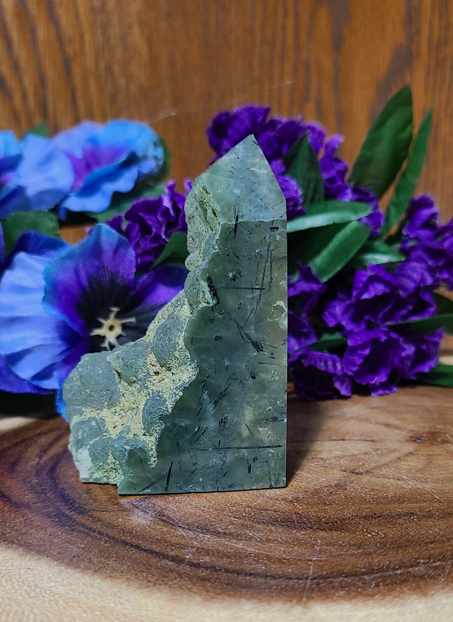 Polished AND Raw Prehnite with Epidote Inclusions