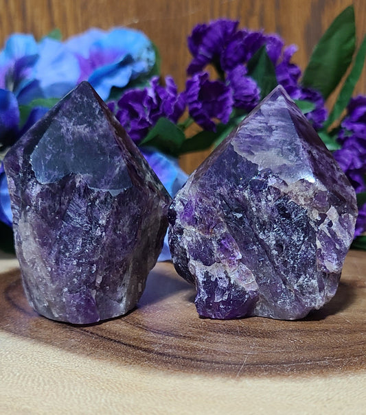 Amethyst Points - Polished Top / Raw Bottom