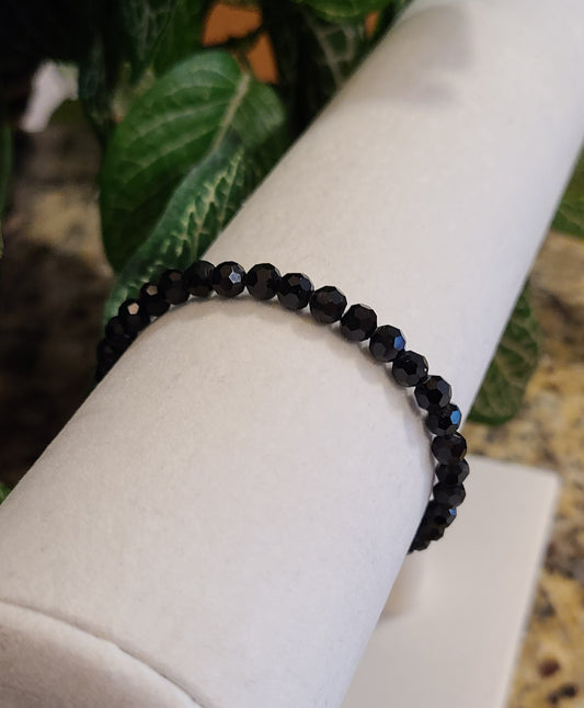 Faceted Obsidian 5mm Stretch Bracelets - Protection