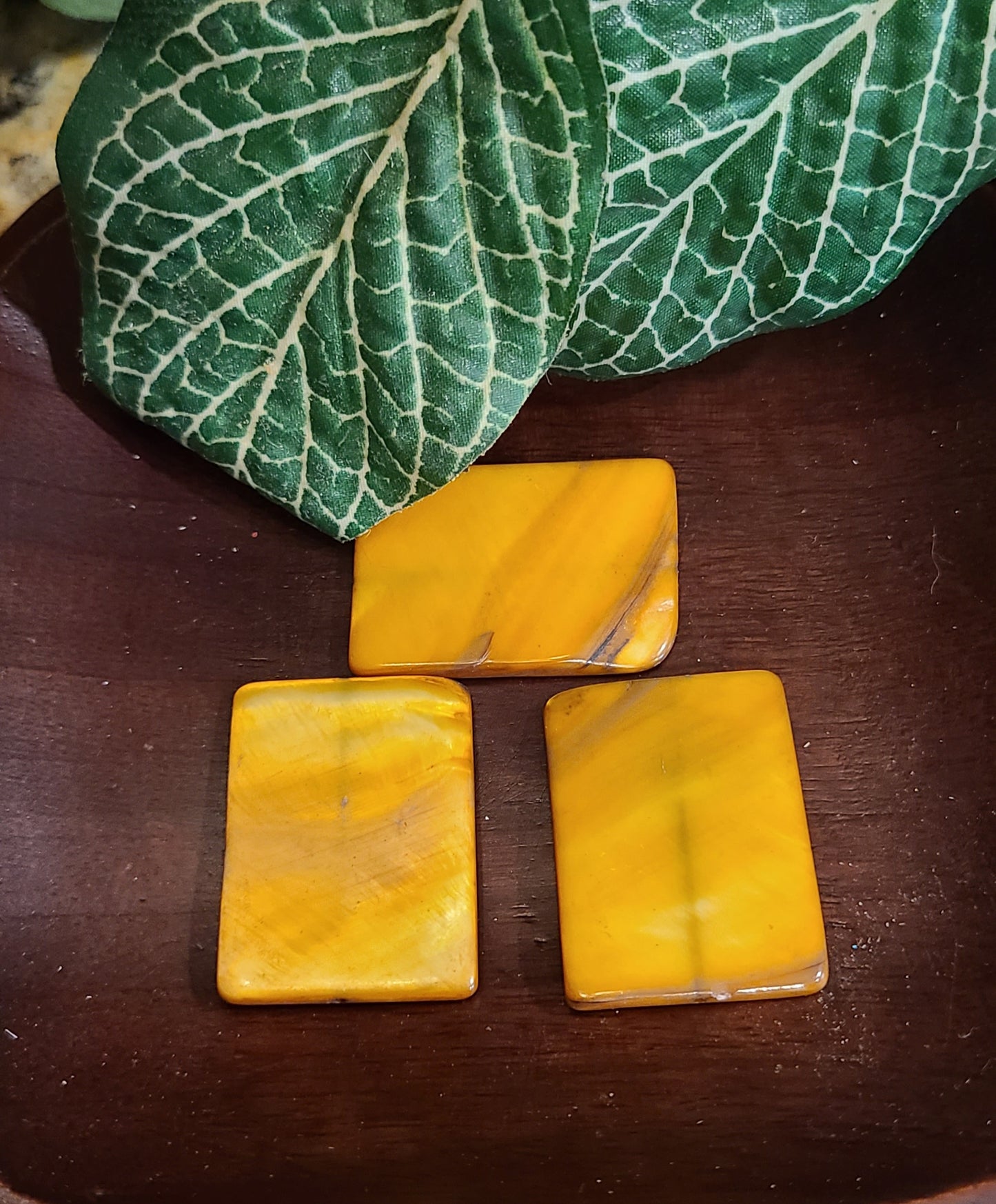 Large Polished Amber Pre-drilled Plates