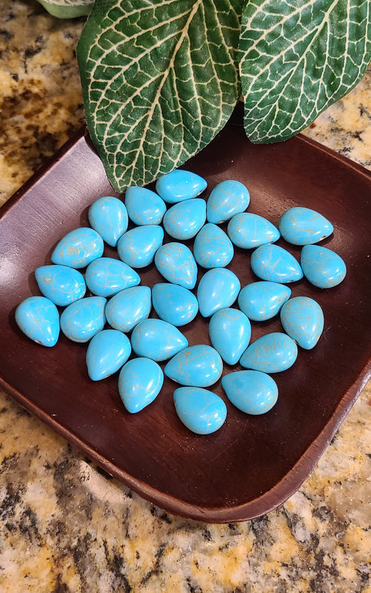 Carved Turquoise Tear-drops
