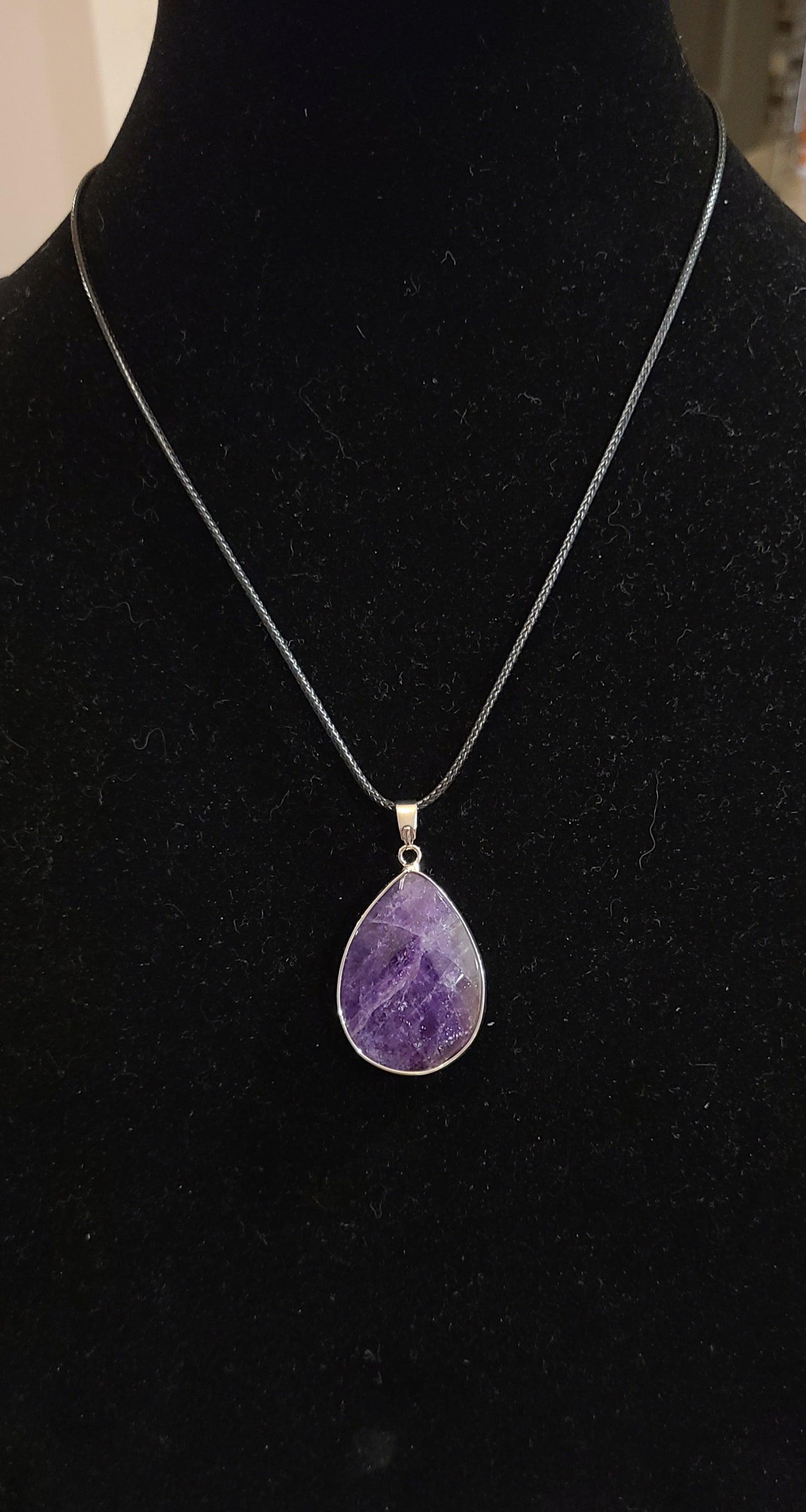 Amethyst Tear-drop Pendants - 925 Sterling Necklaces