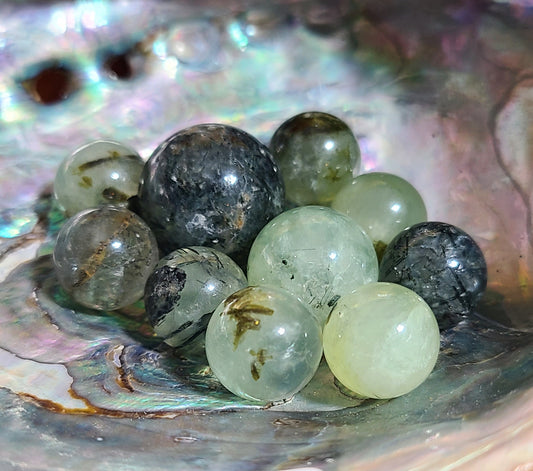 Prehnite  & Epidote Mini Spheres - Angel Communication