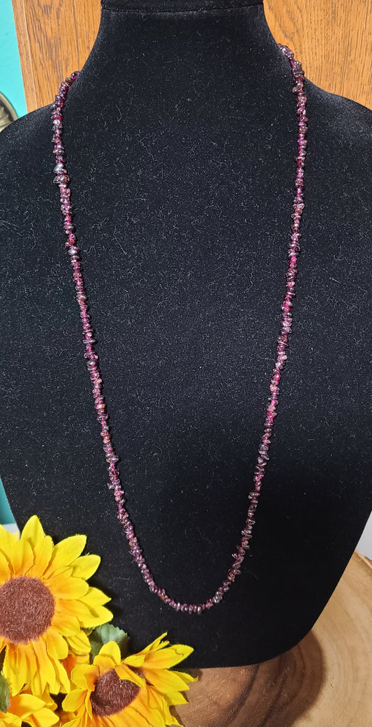 32" Garnet Necklace - Passion, Love, Grounding