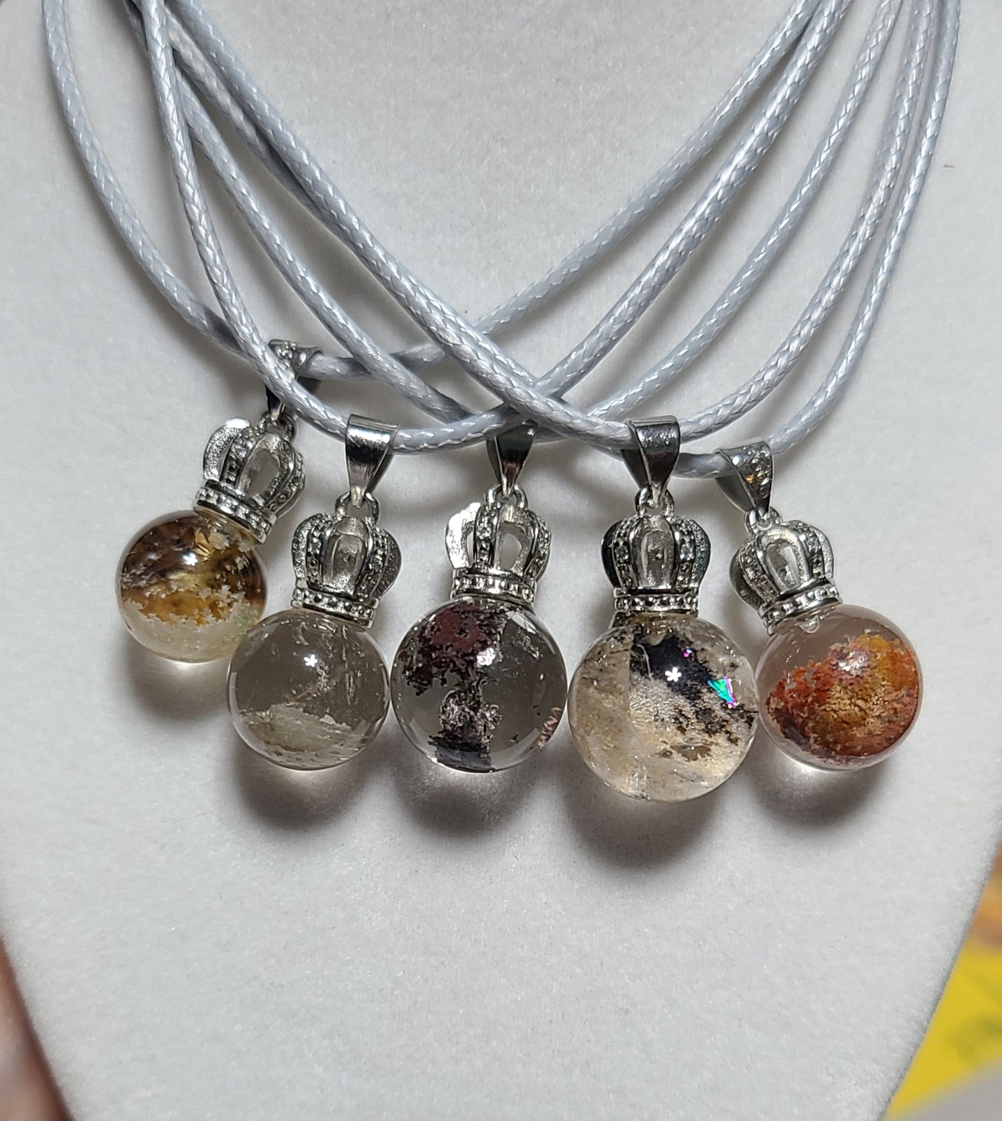 Stunning Scenic Quartz Sphere / Lodolite / Garden Quartz Necklaces - Manifestation & Connection