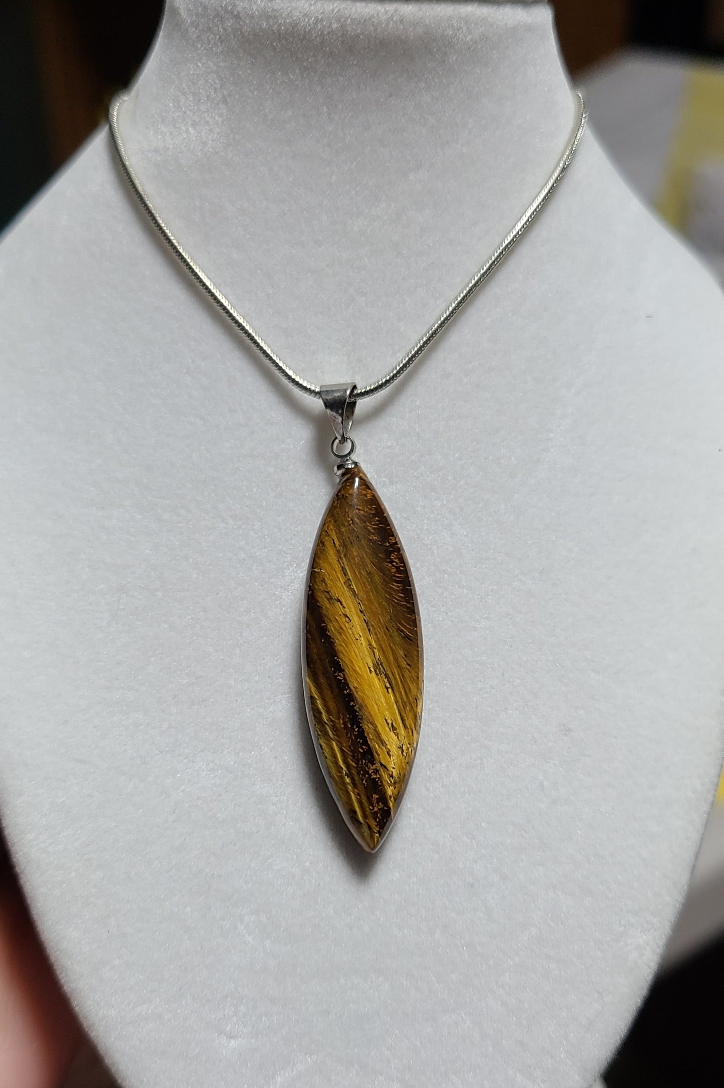 Tiger Eye Flame Necklace - Manifestation & Abundance