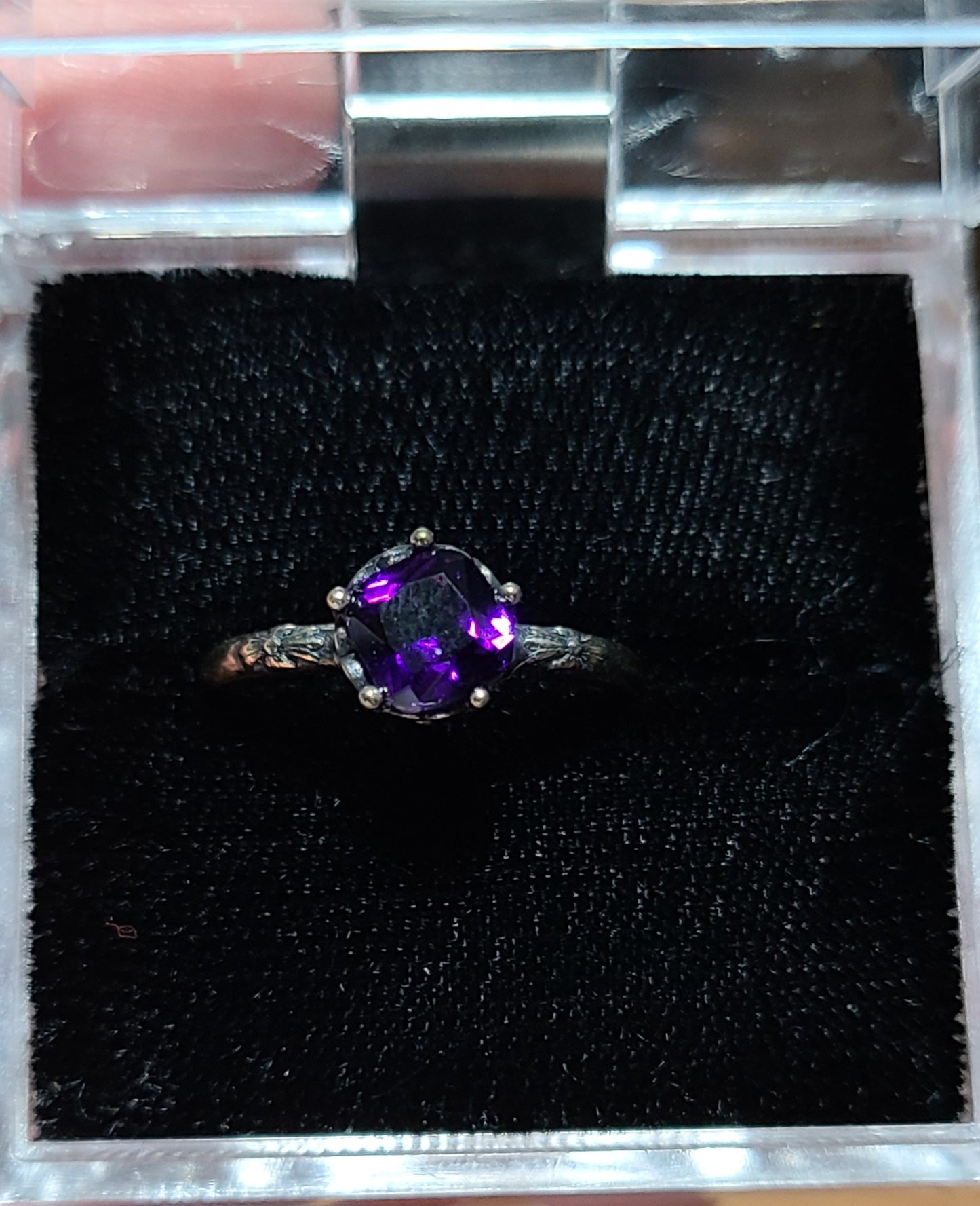 Faceted Amethyst - 925 Sterling Silver Ring