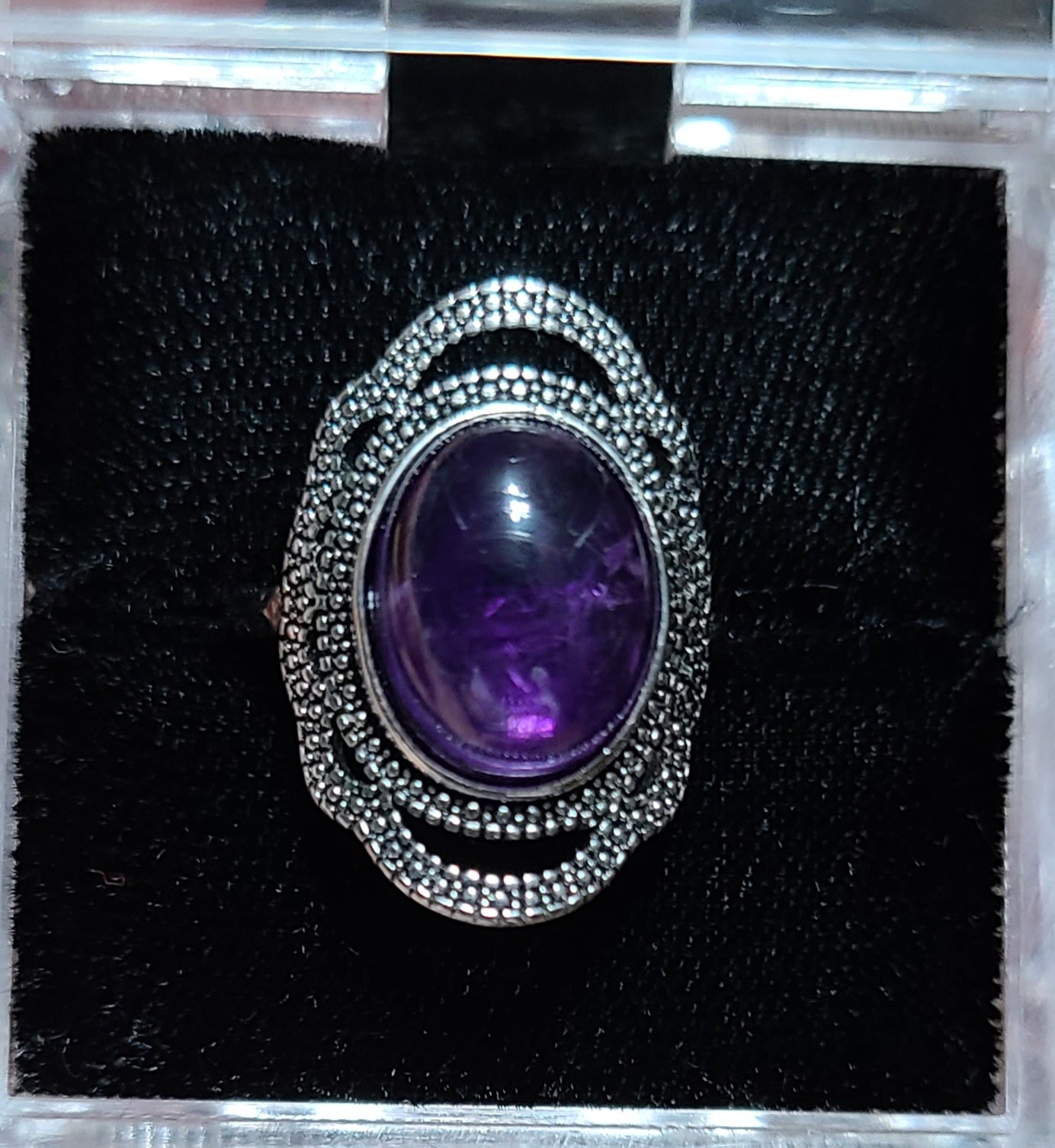 Large Amethyst - 925 Sterling Silver Rings