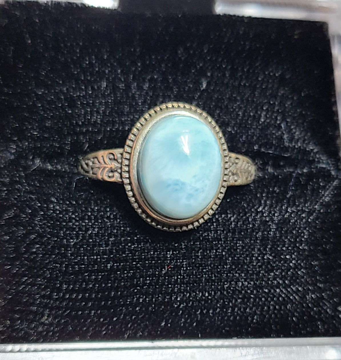 HQ Larimar - 925 Sterling Silver Rings - Healing & Enlightening