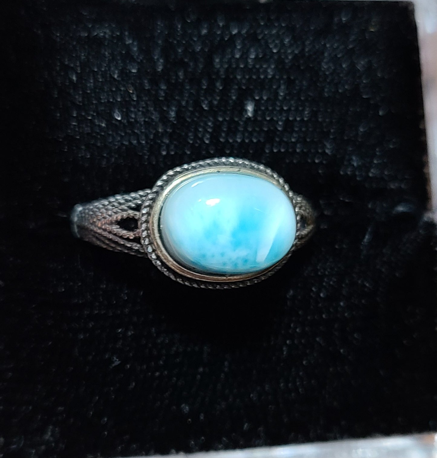 HQ Larimar - 925 Sterling Silver Rings - Healing & Enlightening