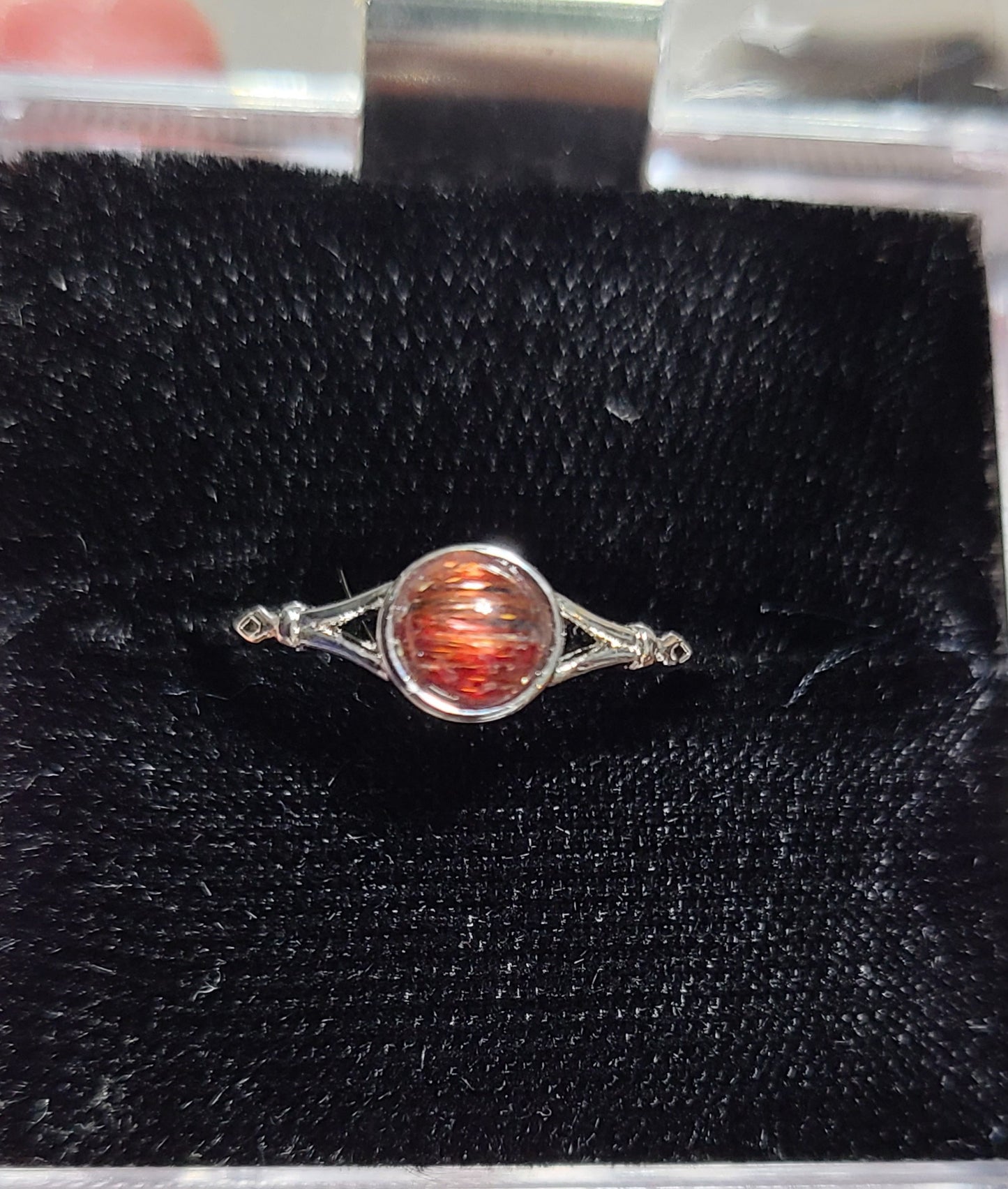 Red Rutile / Copper Rutilated Quartz - 925 Sterling Silver Rings