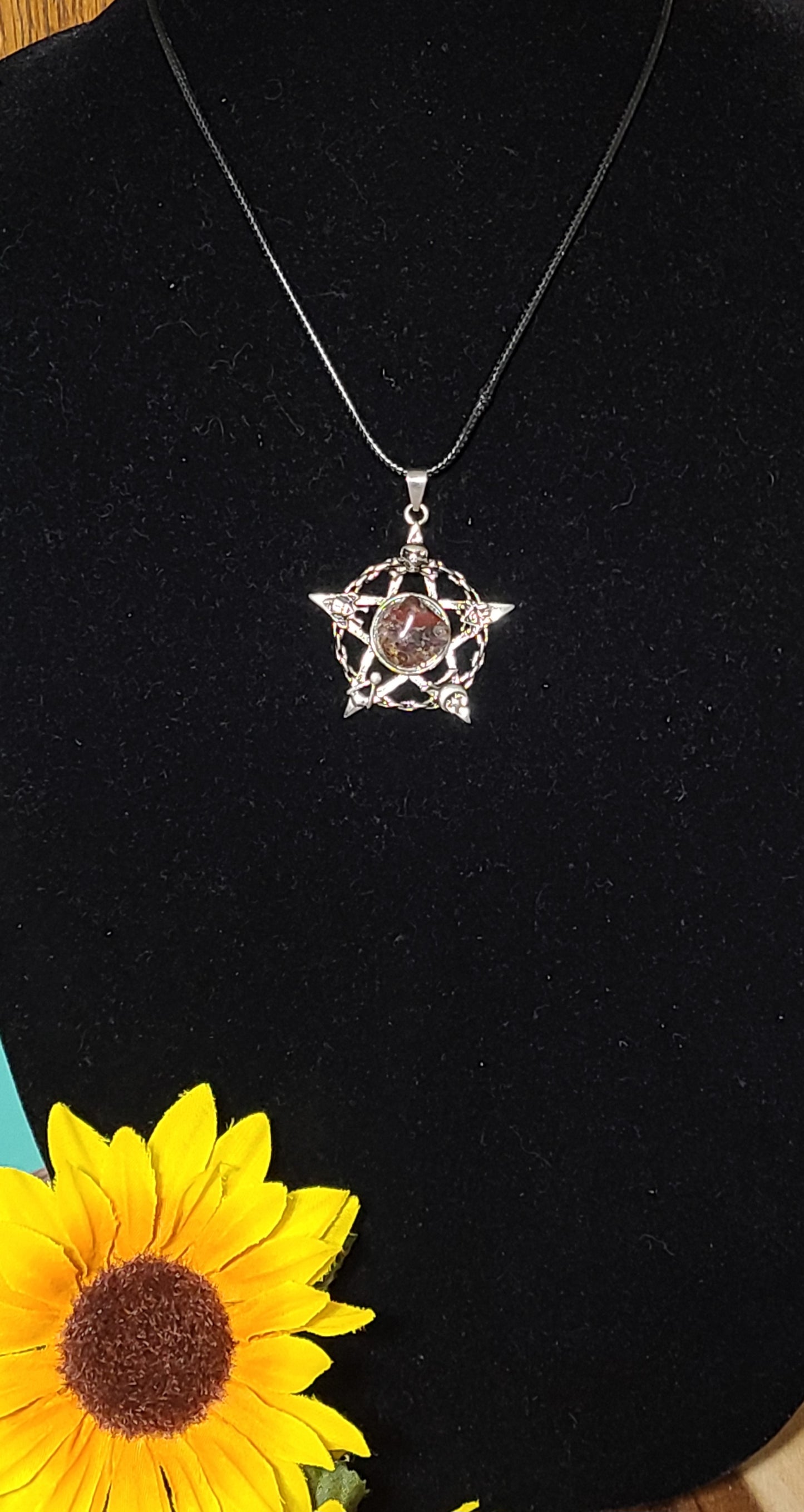 Super Seven Silver Pentacle Necklaces