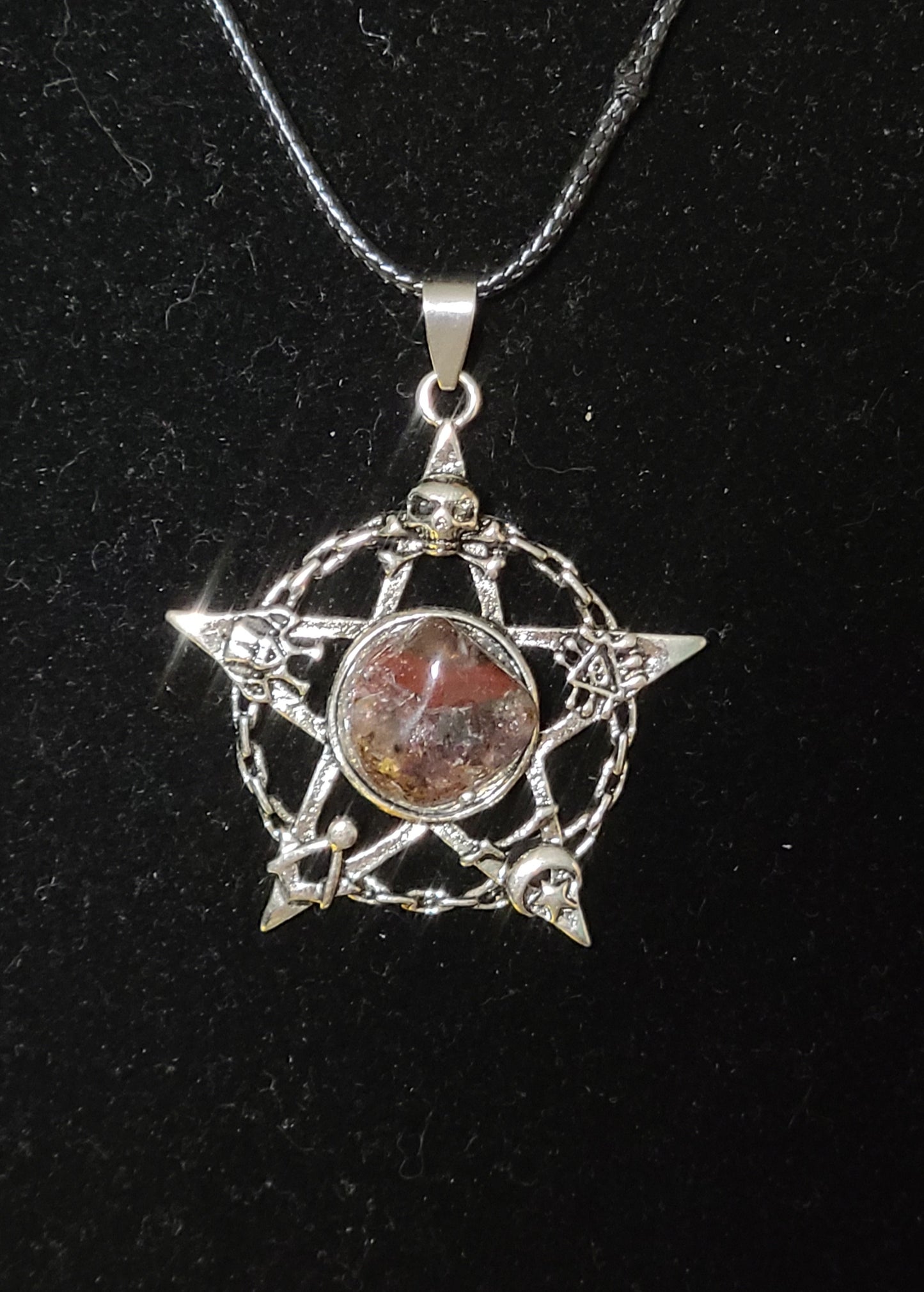 Super Seven Silver Pentacle Necklaces