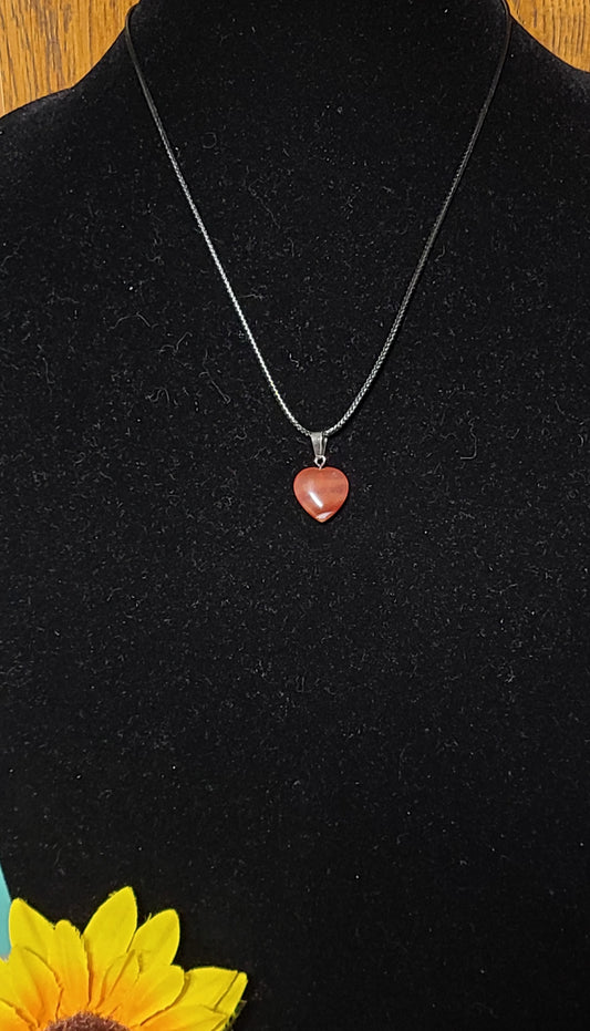 "Puffy" Gemstone Heart Necklaces - Choose Your Gemstone