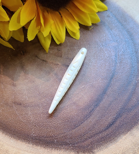 Hand-carved Bone 'Toothpick' - Predrilled