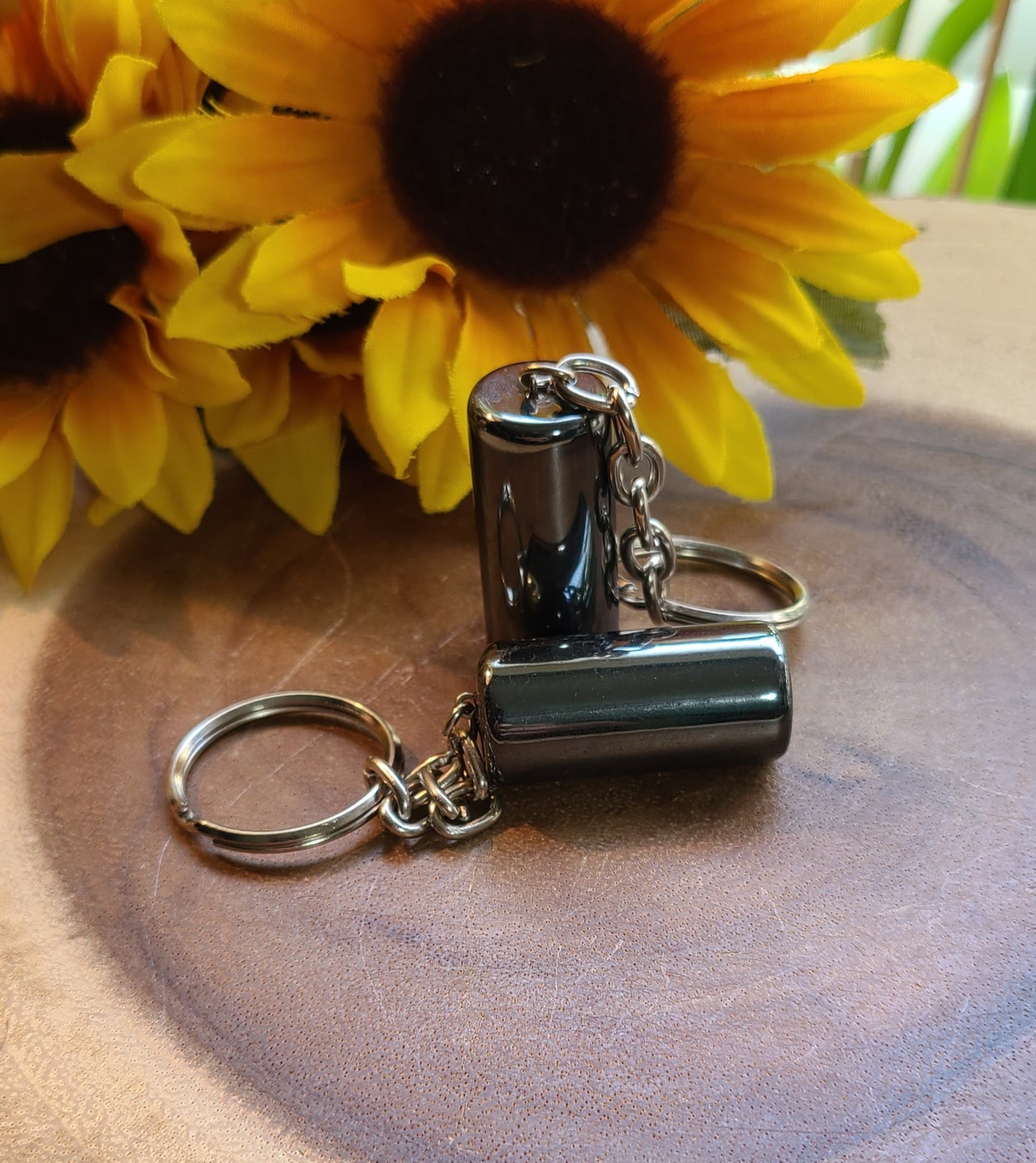 Brazilian Hematite Cylinder Keychain - Grounding & Protection On-The-Go!