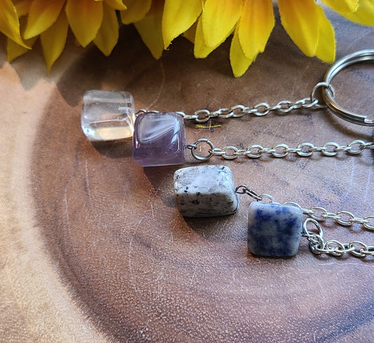 Gemstone Nugget / Cube Keychains