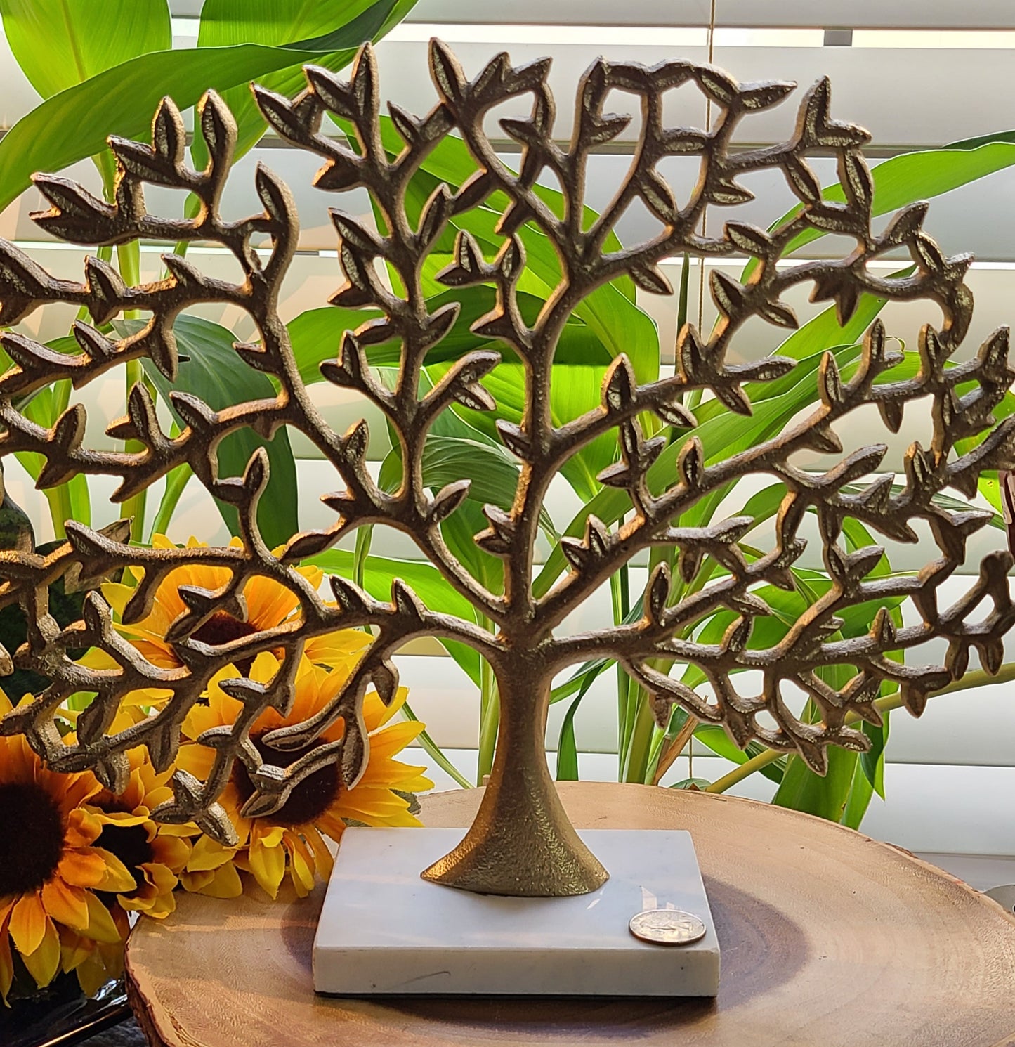 HUGE Gold Tree with Cararra Marble Base