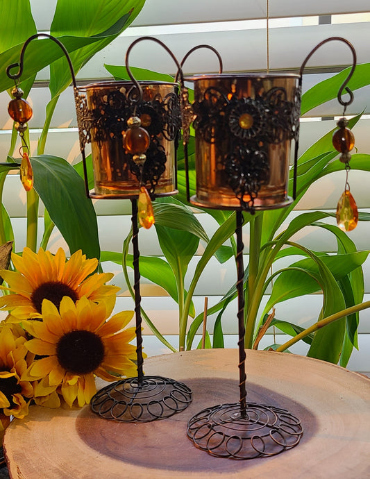 Tall Copper Candle Holders - Enchanting Magick