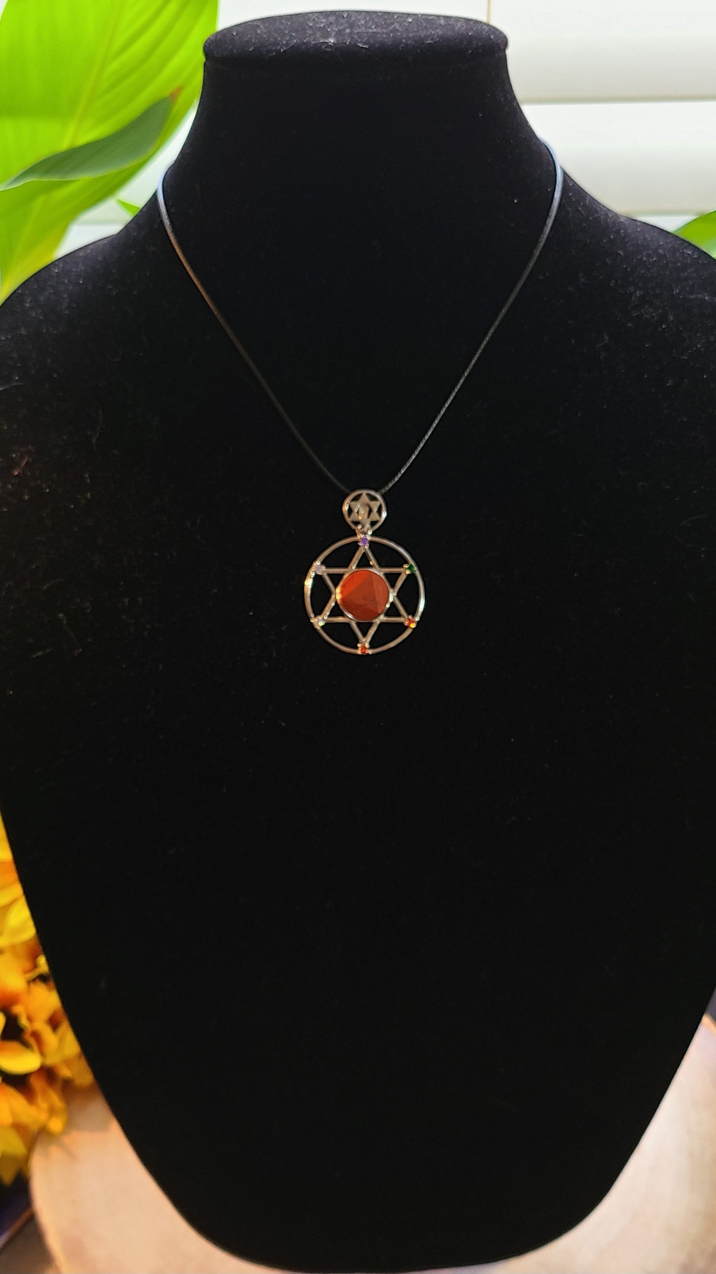 Star of David - Red Jasper Pendant Necklace