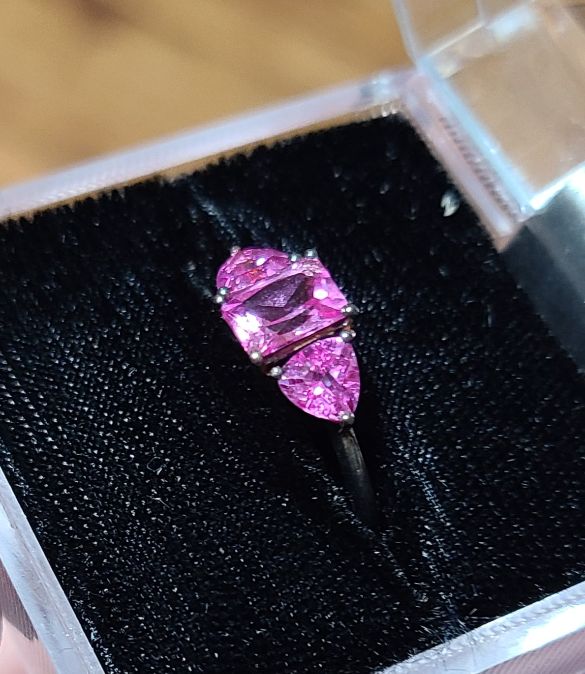 Rare Pink Sapphire - 925 Sterling Silver - Size 6.5