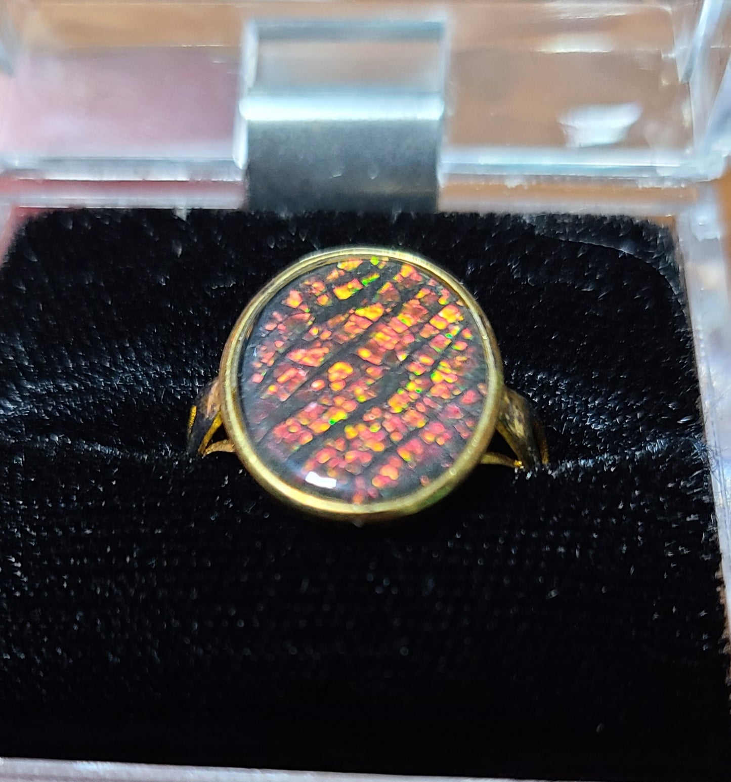 Fire Opal - Adjustable Copper Ring