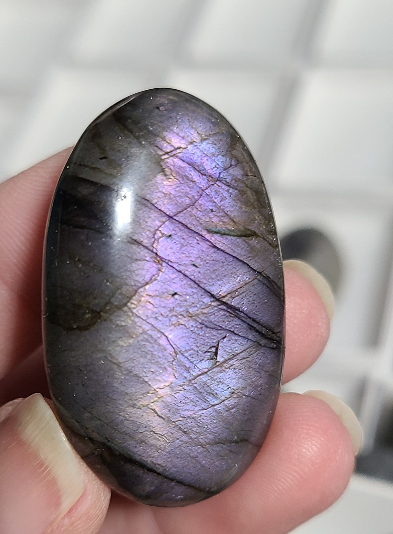 Super-Flashy, High-Quality Labradorite Palmstones