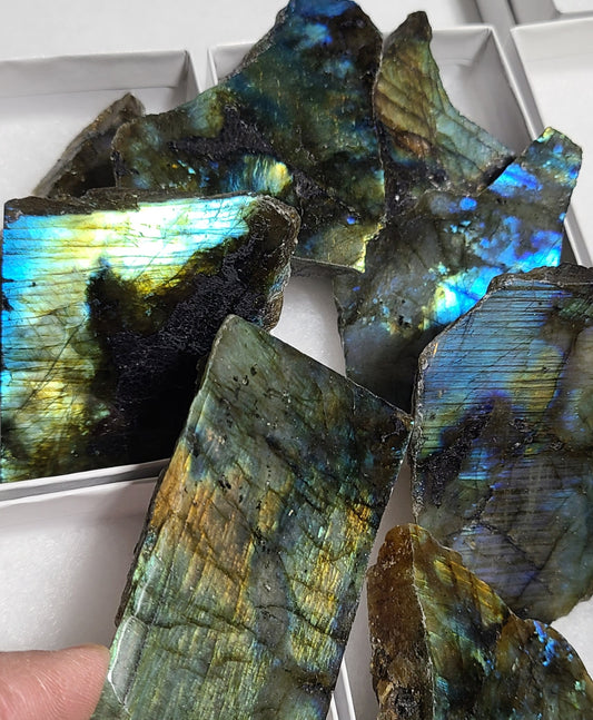 Super-Flashy, High-Quality Labradorite Slabs