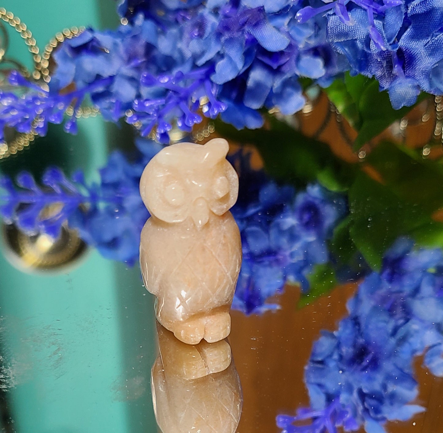 1.5" Carved Gemstone Owls