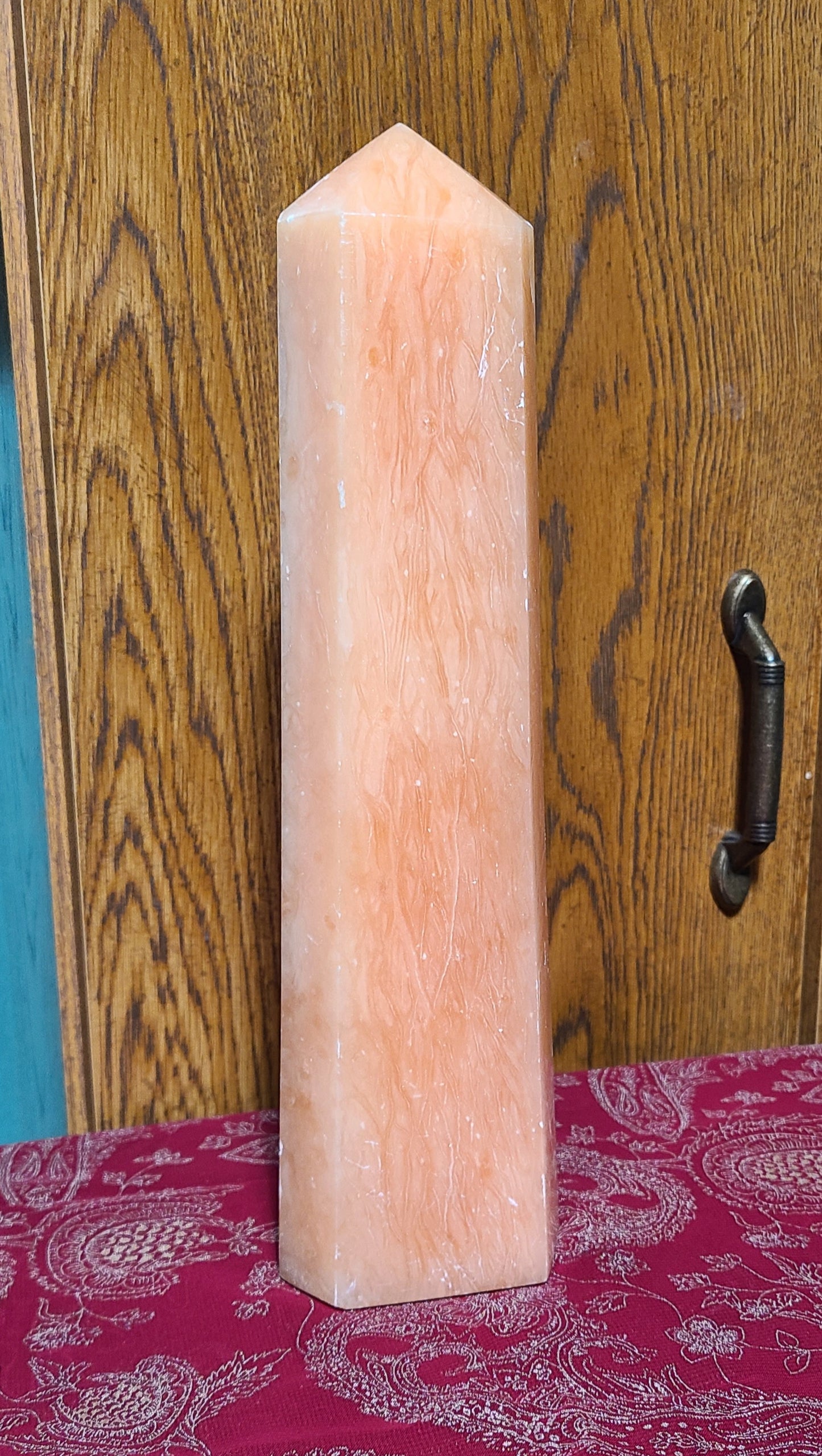 Massive Silky Peach Quartz Tower