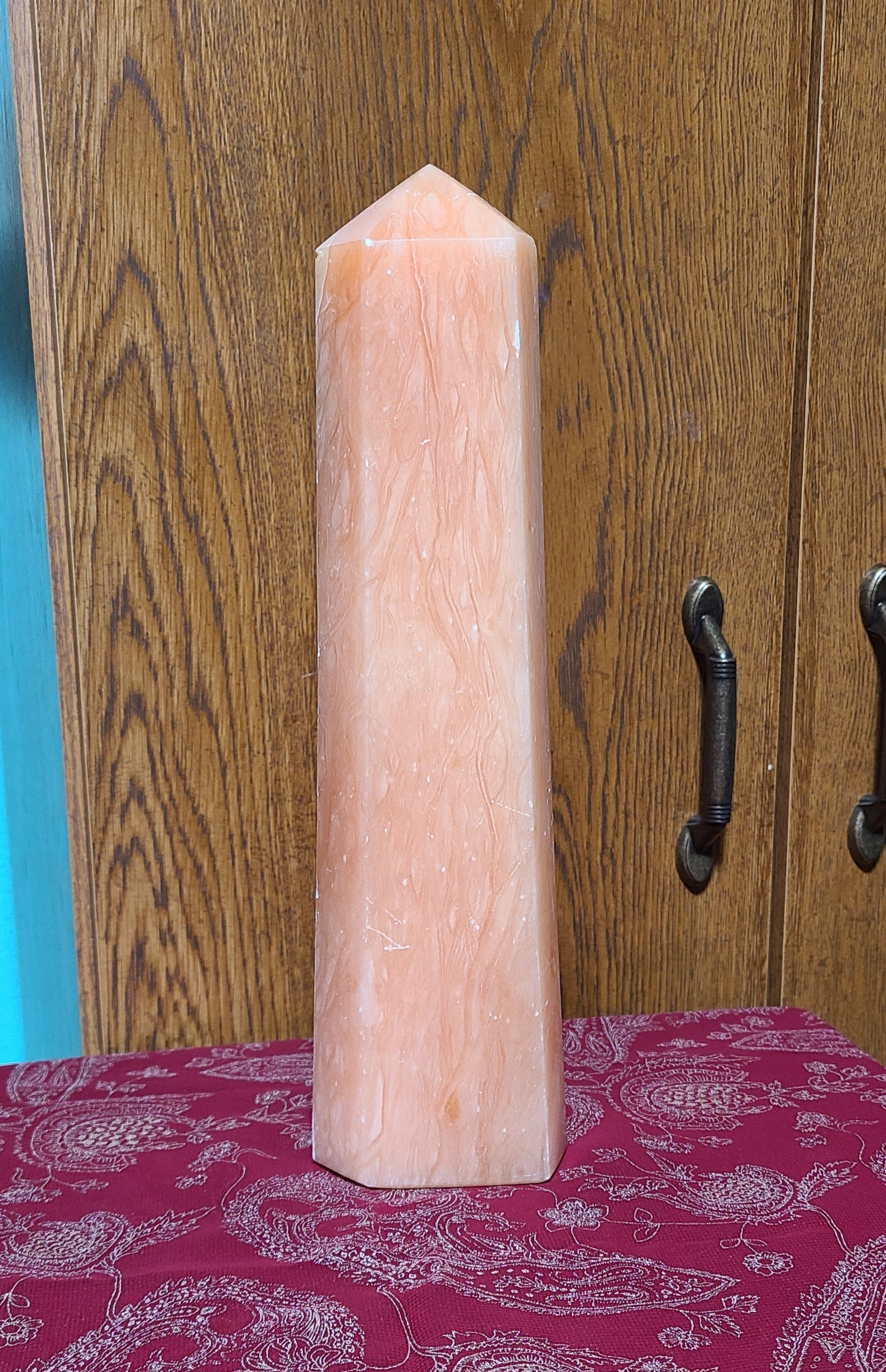 Massive Silky Peach Quartz Tower