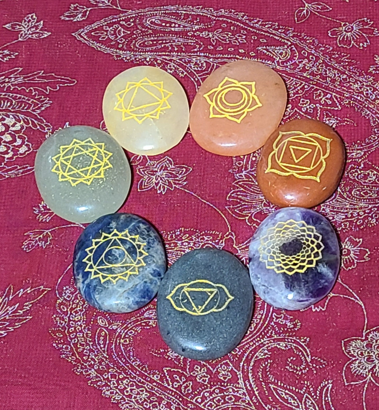 7pc Healing Chakra Palmstone Sets