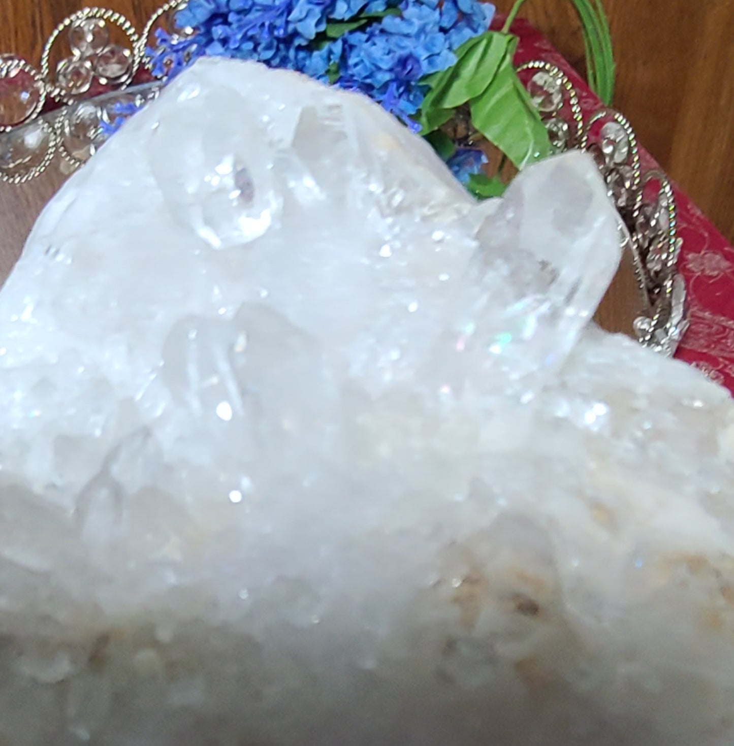 Clear Quartz Multi-Point Cluster With Druzy