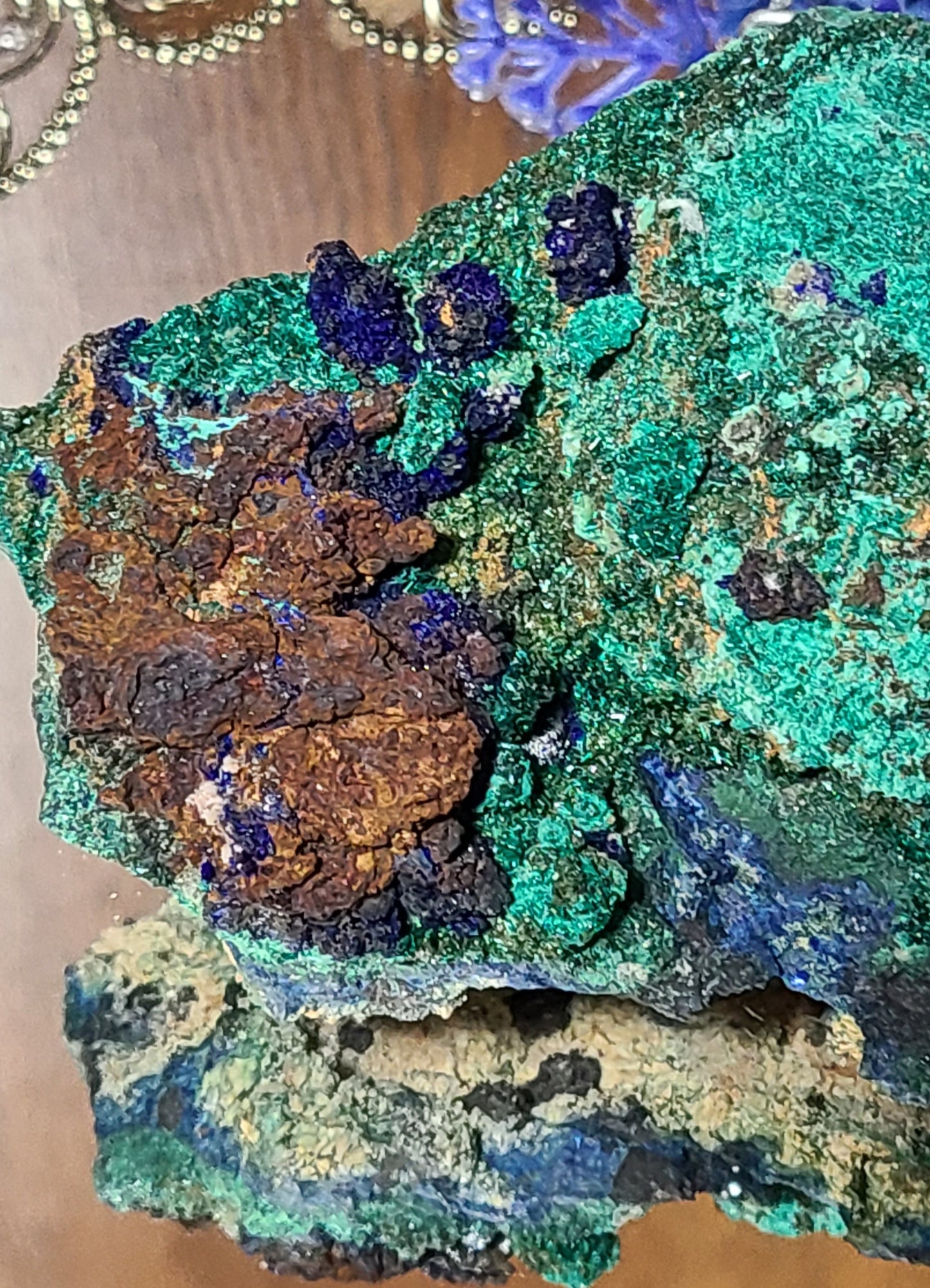 MASSIVE Azurite and Malachite Slab Specimen