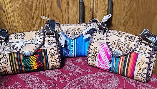 Handmade Leather Peruvian Purses