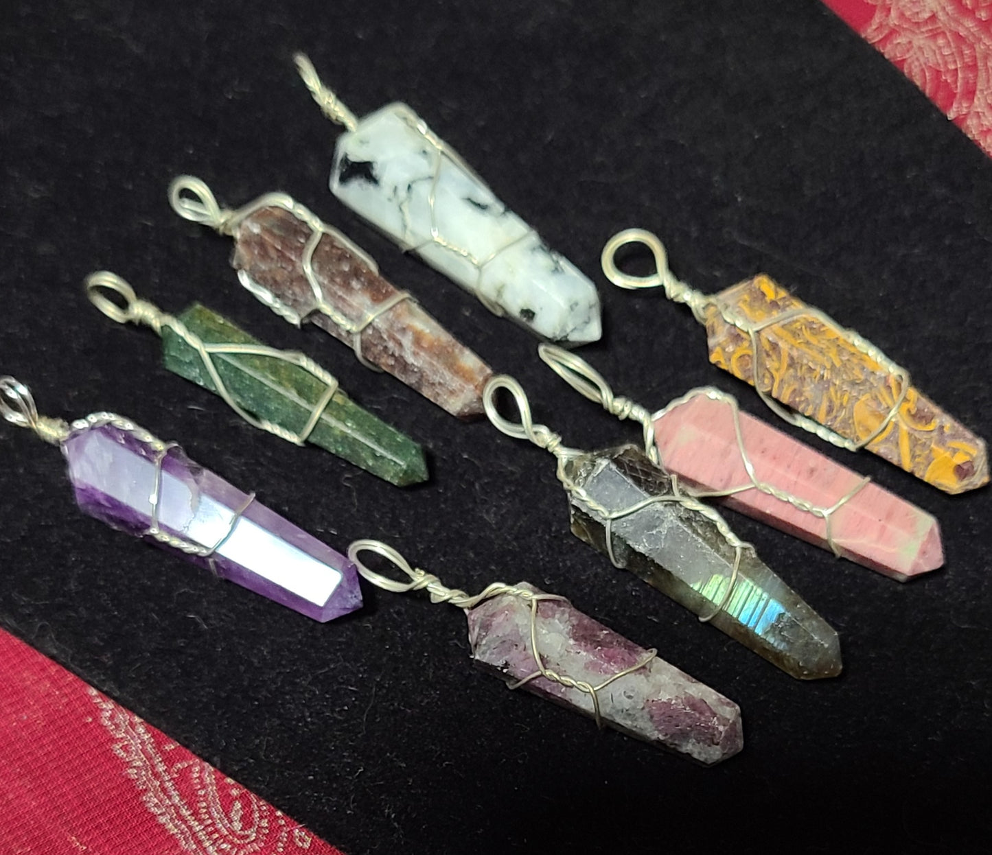 Double Terminated Gemstone Point Pendants