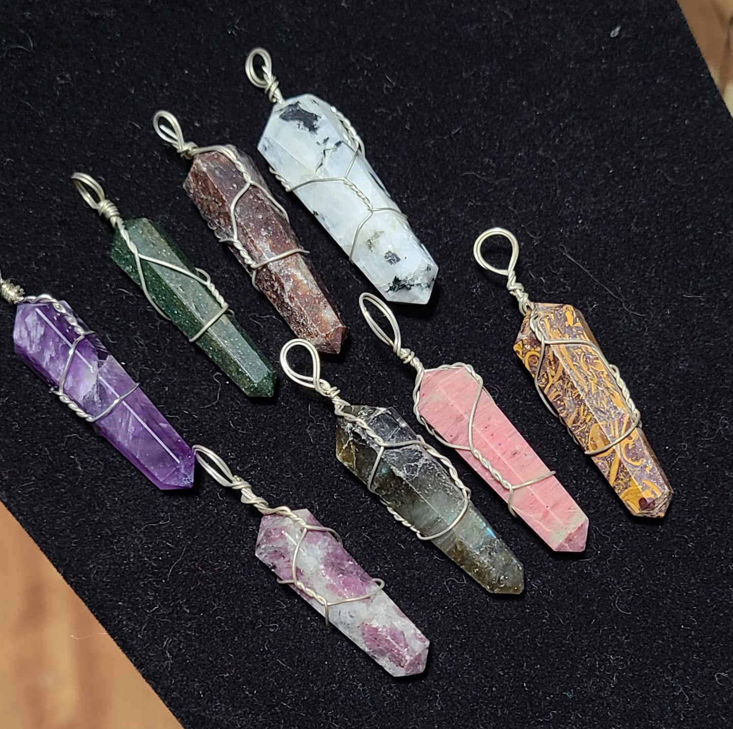 Double Terminated Gemstone Point Pendants