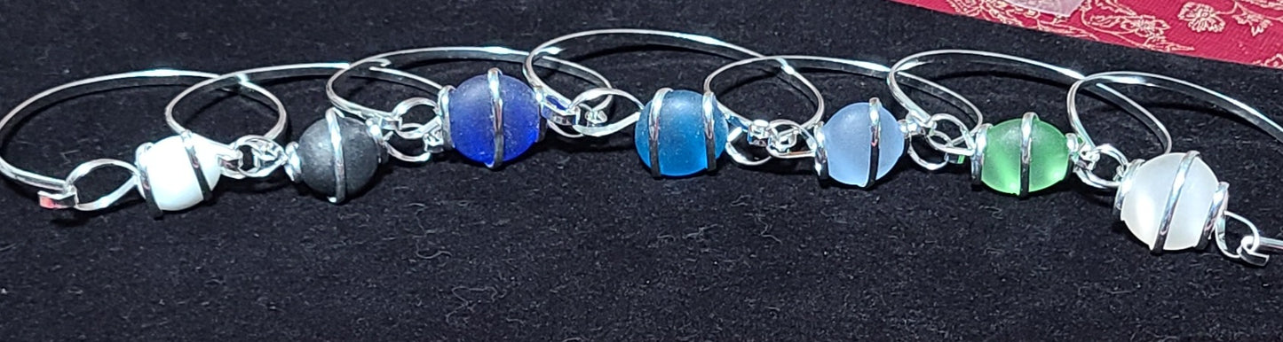 Silver Sea Glass Bracelets