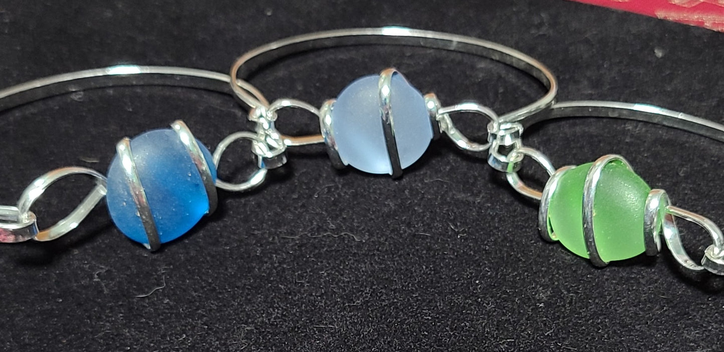 Silver Sea Glass Bracelets