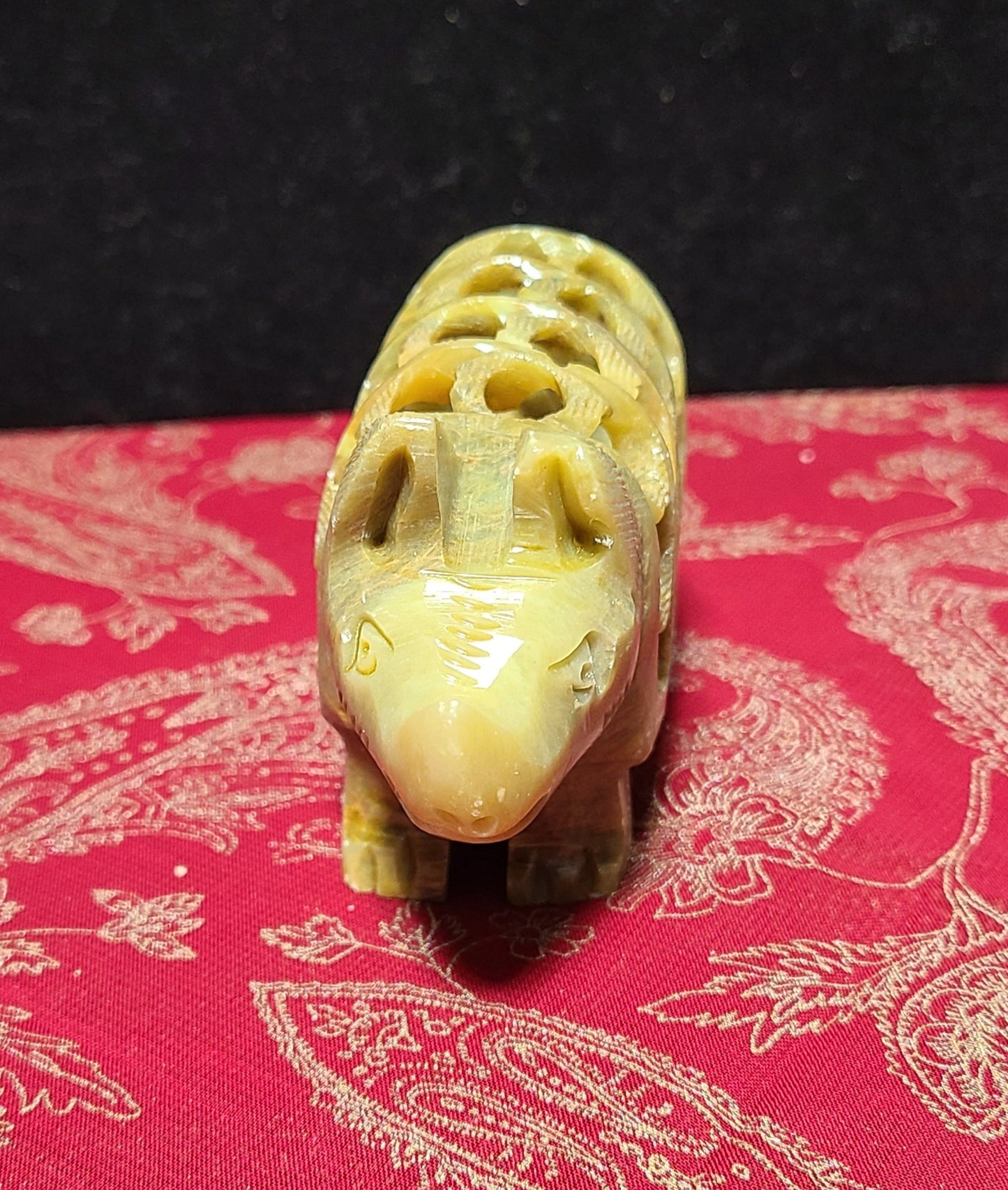 Carved Soapstone Rhino - With A Surprise Inside!