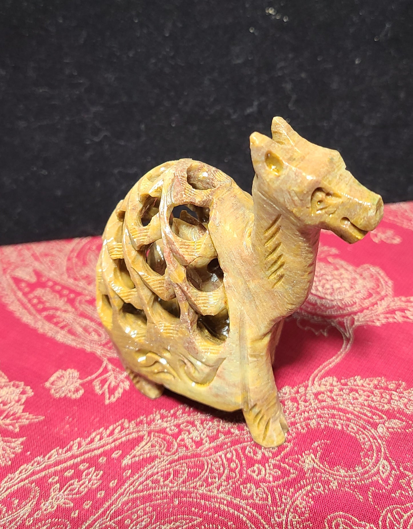 Hand-Carved Soapstone Camel - With A Surprise Inside!