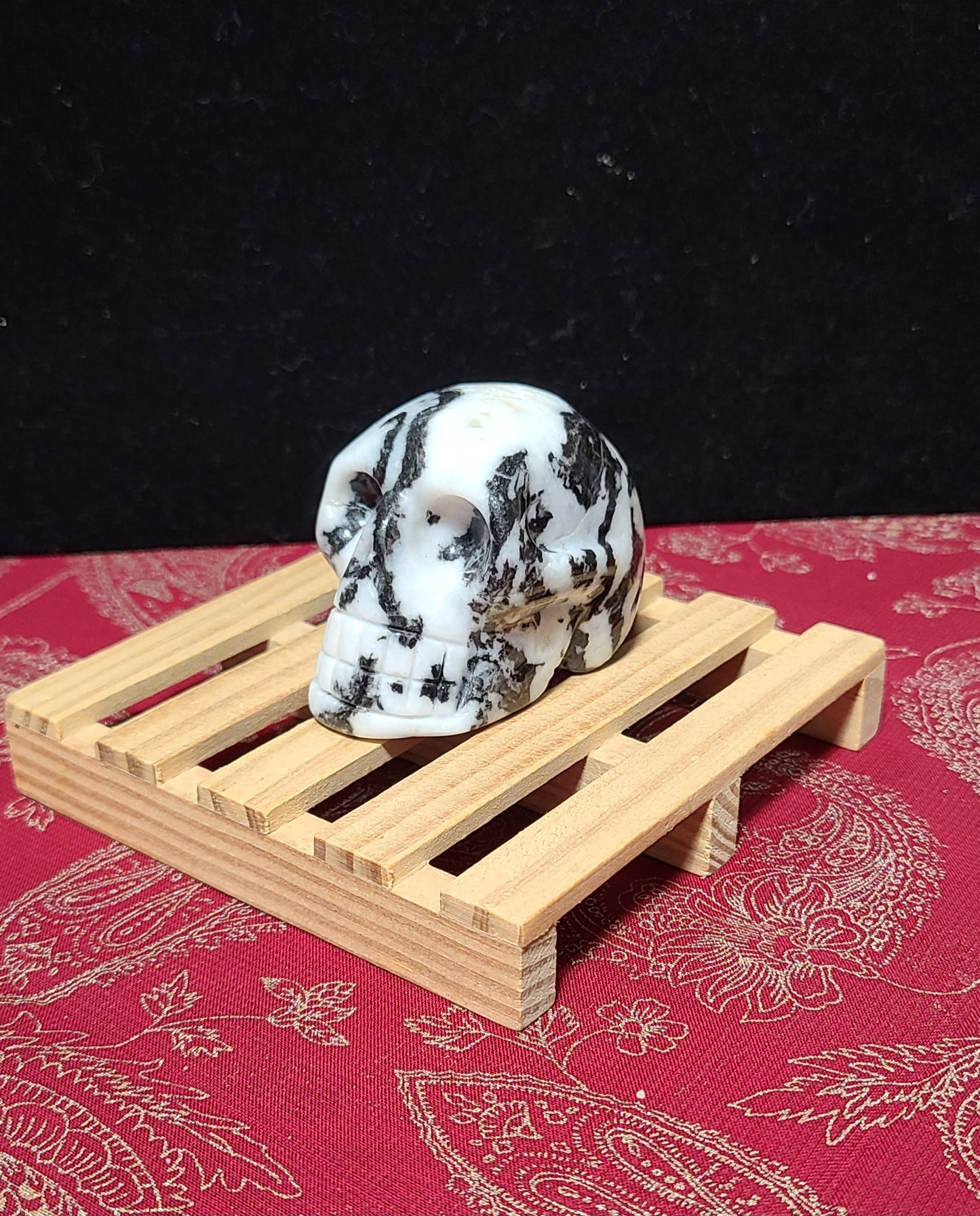 Carved Moonstone Skull