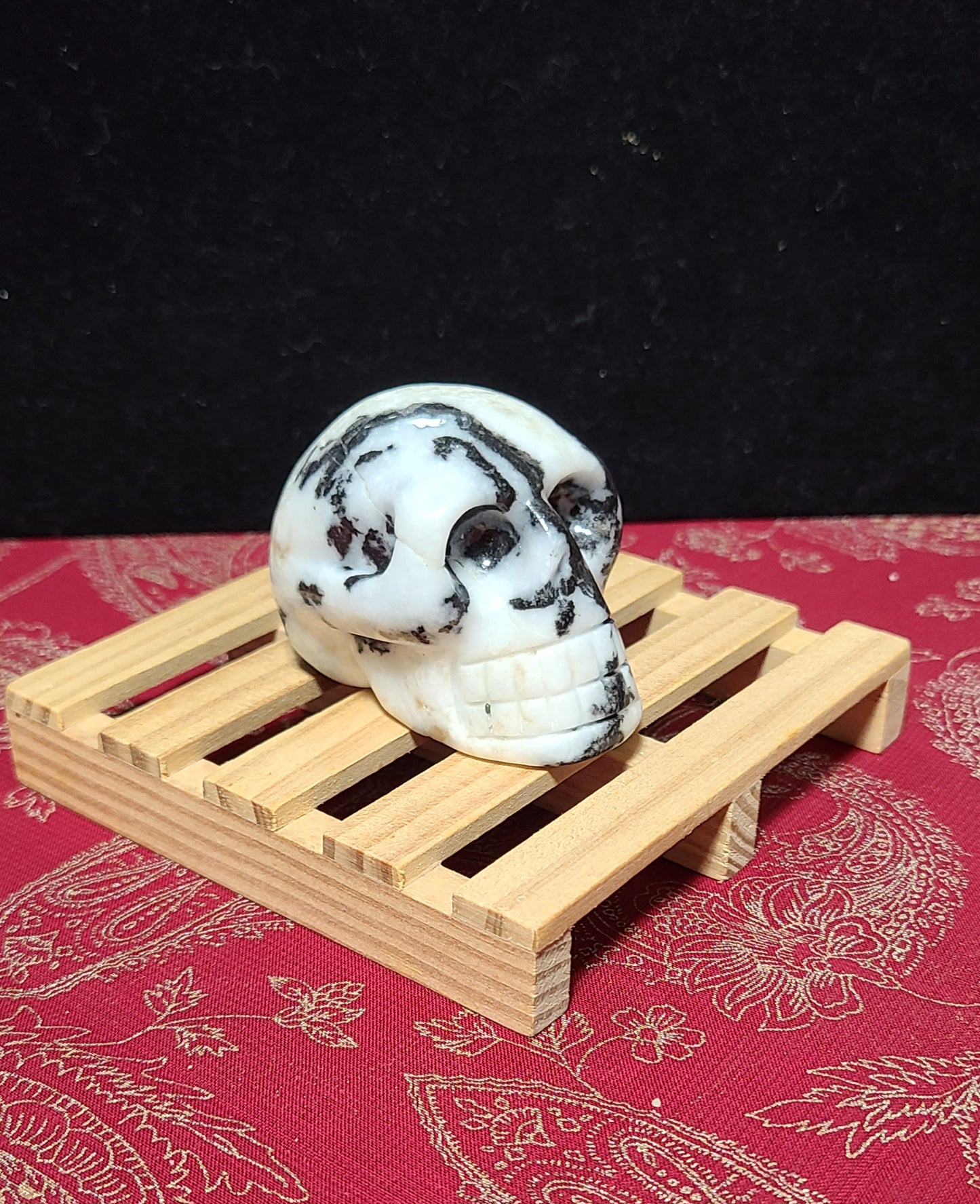 Carved Moonstone Skull