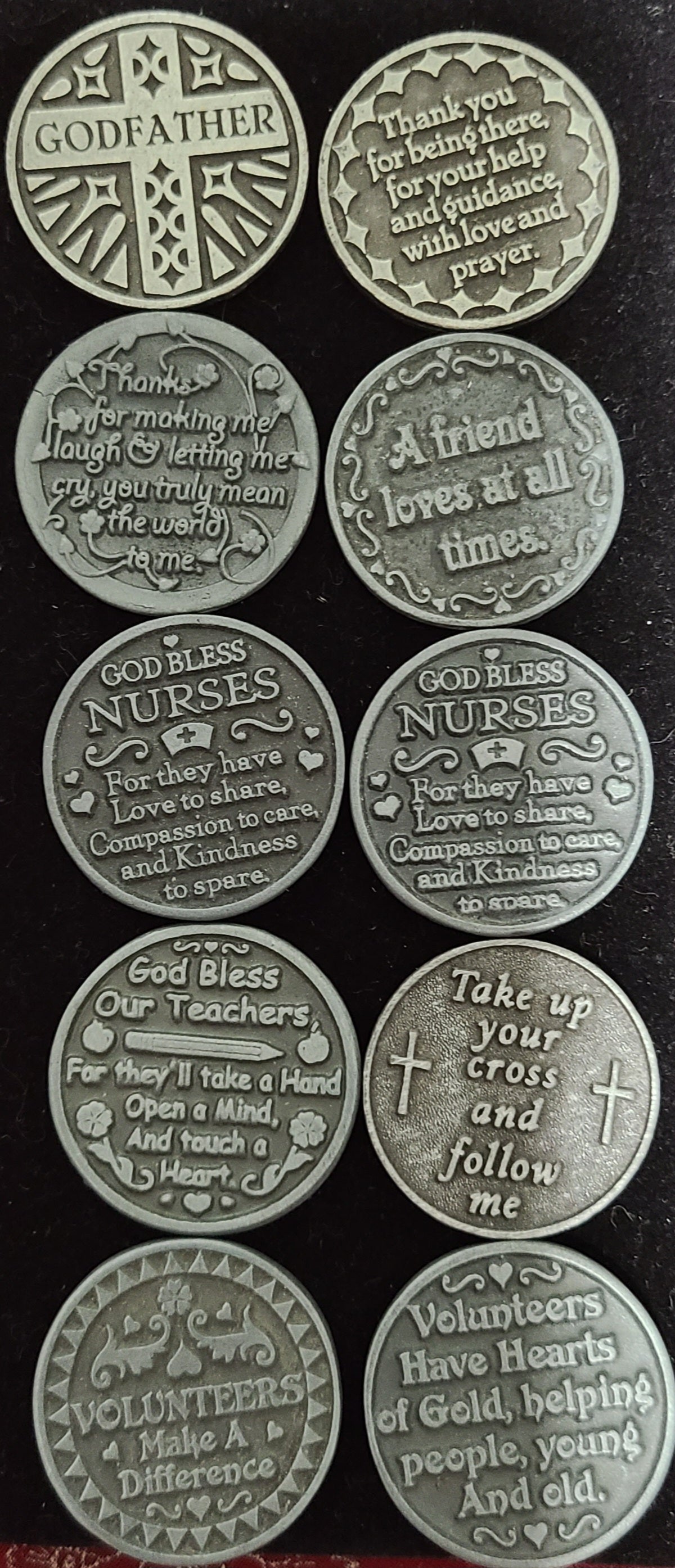 Genuine Pewter Vintage Pocket Tokens