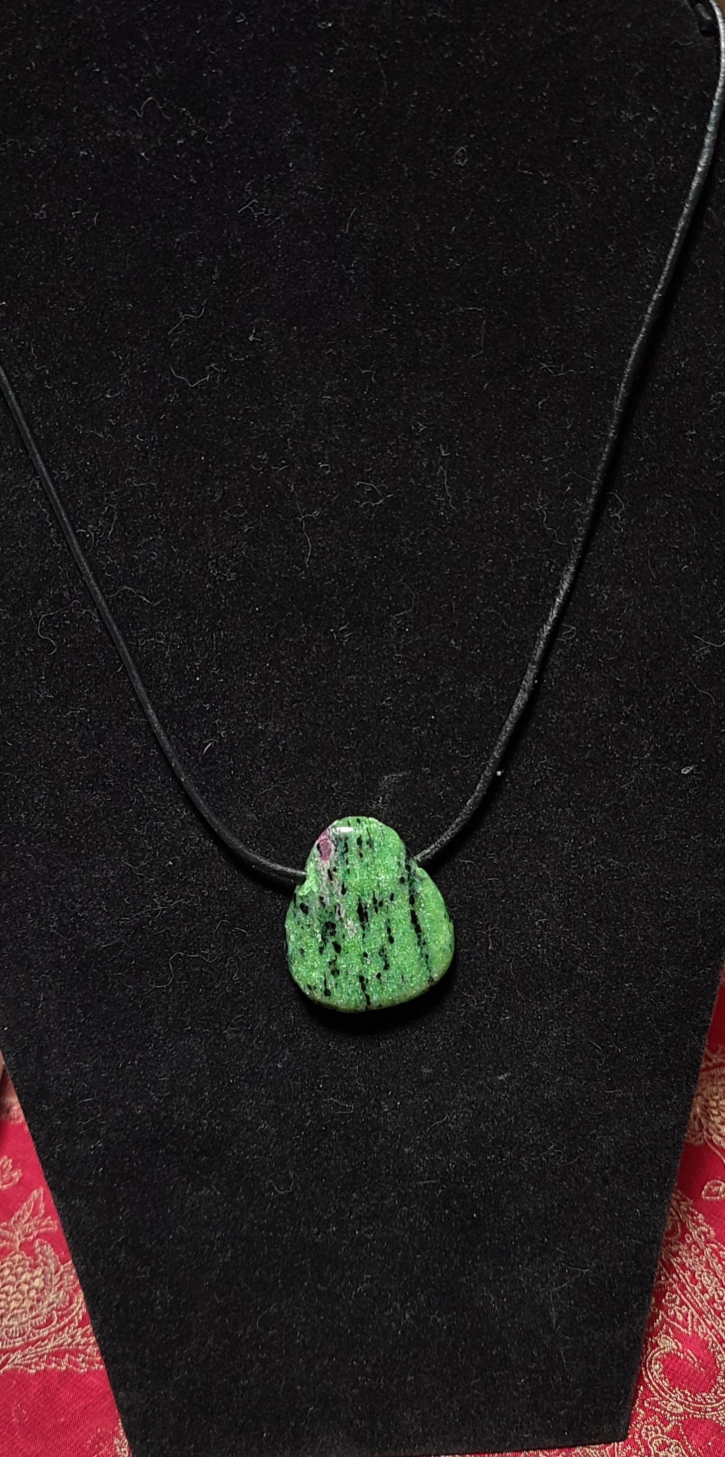 Ruby In Zoisite Palmstone Necklaces