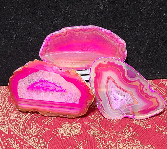 Sliced Agate Plates - Pink