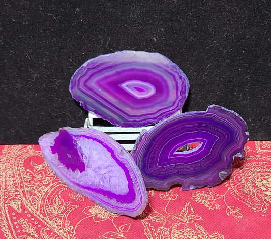 Sliced Agate Plates - Purple